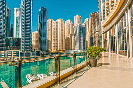 sea ââbay in a beautiful area of ââdubai construction development and pure natureの写真素材