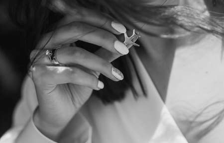girl hands accessory concept fashion jewel ring watchの写真素材