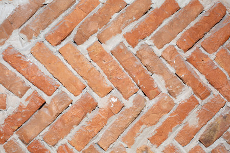 background brick masonry tree full diagonal geometry textureの写真素材