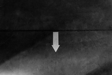arrow pointer direction on gray background symbol concept minimalismの写真素材
