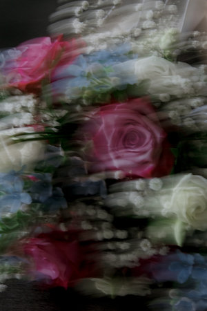 bouquet flowers roses blur wedding accessories brides decorの写真素材