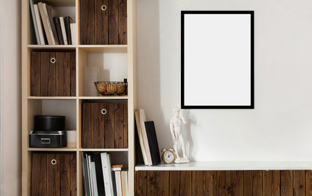 mock up apartment decor interior design living room dining room fashionableの写真素材