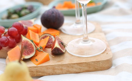 wasp on fruits insect on food.の写真素材