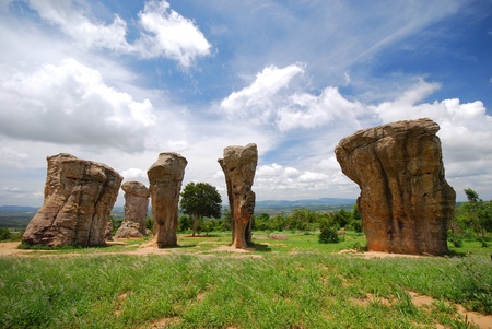 Sandstone mountins in thai nationparkの写真素材