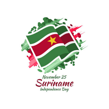 November 25, Independence Day of Suriname vector illustration. Suitable for greeting card, poster and banner.のイラスト素材