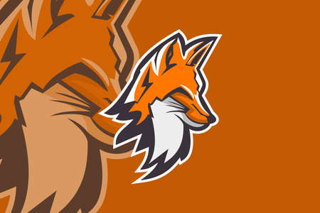 Modern professional for sport team. Fox Head Mascot. Suitable for Esports or other sport.のイラスト素材