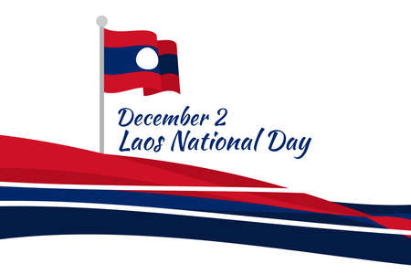 December 2, National Day of Laos vector illustration. Suitable for greeting card, poster and banner.のイラスト素材