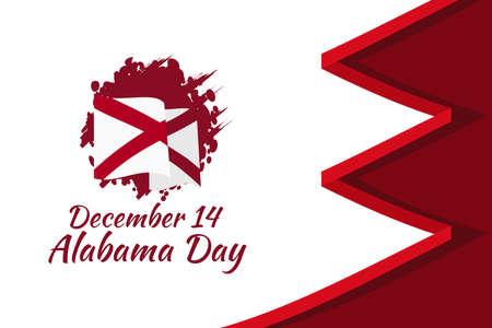 December 14, Alabama Day vector illustration. Suitable for greeting card, poster and banner.のイラスト素材