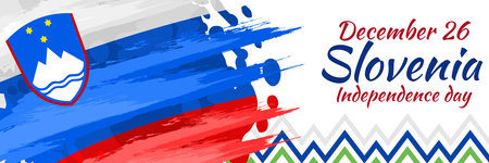 December 26, Independence day of Slovenia vector illustration. Suitable for greeting card, poster and banner.のイラスト素材
