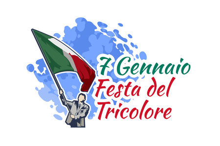 Translation: January 7,  Tricolour Day  vector illustration. Suitable for greeting card, poster and banner.のイラスト素材