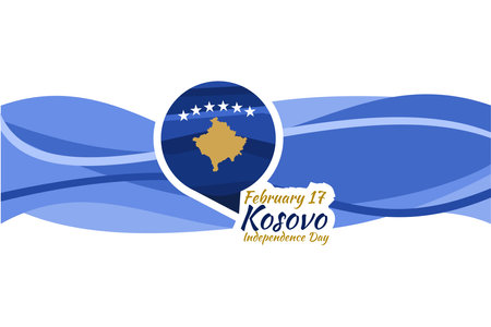 February 17, Independence Day of Kosovo vector illustration. Suitable for greeting card, poster and bannerのイラスト素材