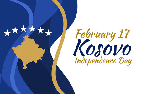 February 17, Independence Day of Kosovo vector illustration. Suitable for greeting card, poster and bannerのイラスト素材