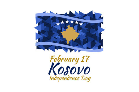 February 17, Independence Day of Kosovo vector illustration. Suitable for greeting card, poster and bannerのイラスト素材
