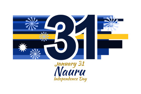 January 31, Independence day of Nauru vector illustration. Suitable for greeting card, poster and banner.のイラスト素材