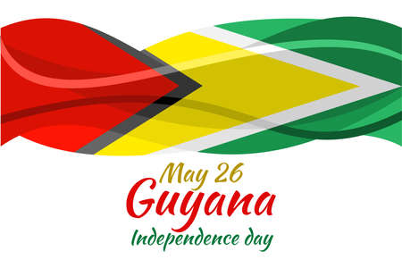 May 26, Independence Day of Guyana vector illustration. Suitable for greeting card, poster and banner.のイラスト素材