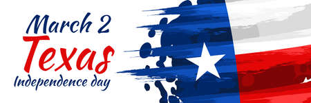 March 2, Independence day of Texas ector illustration. Suitable for greeting card, poster and banner.のイラスト素材