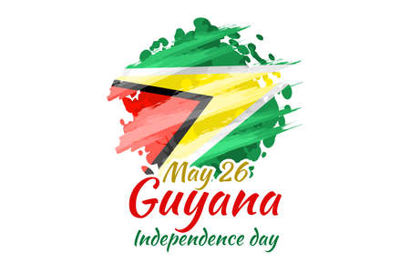 May 26, Independence Day of Guyana vector illustration. Suitable for greeting card, poster and banner.のイラスト素材