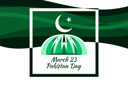 March 23, Happy Pakistan Day vector illustration. Suitable for greeting card, poster and bannerのイラスト素材