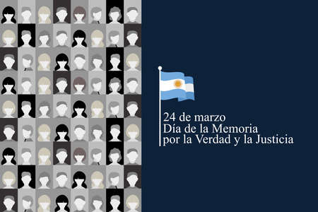 24 de marzo, DÃ­a Nacional de la Memoria por la Verdad y la Justicia (translation: March 24, Day of Remembrance for Truth and Justice)   vector illustration.  Suitable for greeting card and poster.のイラスト素材