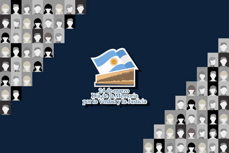 24 de marzo, DÃ­a Nacional de la Memoria por la Verdad y la Justicia (translation: March 24, Day of Remembrance for Truth and Justice)   vector illustration.  Suitable for greeting card and poster.のイラスト素材