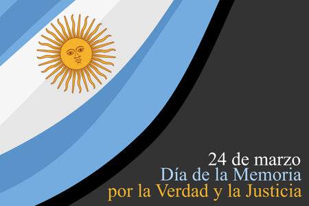 Translation: March 24, Day of Remembrance for Truth and Justice   vector illustration. National holiday of Argentina. Suitable for greeting card and poster.のイラスト素材