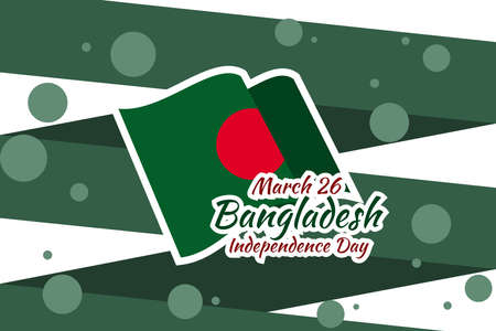 March 26, Independence day of Bangladesh Vector Illustration. Suitable for greeting card, poster and banner.のイラスト素材
