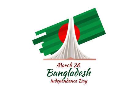 March 26, Independence day of Bangladesh Vector Illustration. Suitable for greeting card, poster and banner.のイラスト素材