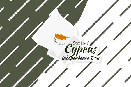 October 1, Independence day of Cyprus vector illustration. Suitable for greeting card, poster and banner.のイラスト素材