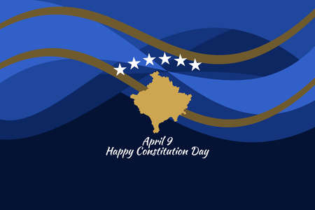April 9, Happy Constitution Day of Kosovo vector illustration. Suitable for greeting card, poster and bannerのイラスト素材