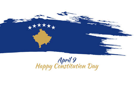 April 9, Happy Constitution Day of Kosovo vector illustration. Suitable for greeting card, poster and bannerのイラスト素材