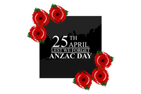 April 25, "Lest We Forget". Happy Anzac Day Vector Illustration. Suitable for greeting card, poster and banner.のイラスト素材