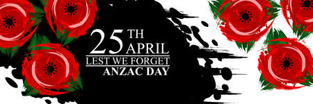 April 25, "Lest We Forget". Happy Anzac Day Vector Illustration. Suitable for greeting card, poster and banner.のイラスト素材