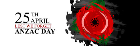 April 25, "Lest We Forget". Happy Anzac Day Vector Illustration. Suitable for greeting card, poster and banner.のイラスト素材