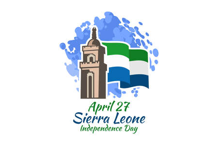 April 27, Independence Day of Sierra Leone vector illustration. Suitable for greeting card, poster and banner.のイラスト素材