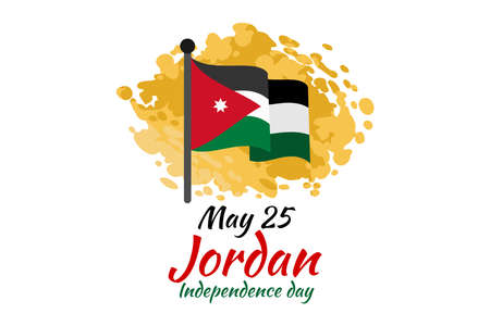 May 25 Kingdom of Jordan Independence Day vector illustration. Suitable for greeting card, poster and banner.のイラスト素材