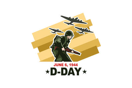 June 6, 1944. D-day, Normandy Landing vector illustration. Suitable for greeting card, poster and bannerのイラスト素材