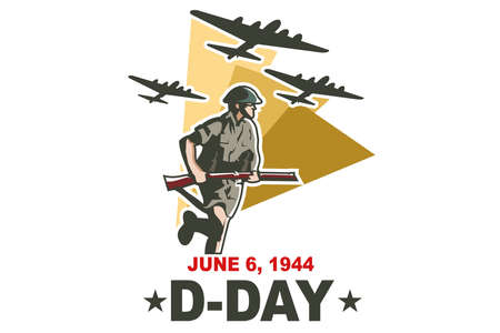 June 6, 1944. D-day, Normandy Landing vector illustration. Suitable for greeting card, poster and bannerのイラスト素材