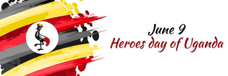 June 9, Heroes Day of Uganda  Vector Illustration. Suitable for greeting card, poster and bannerのイラスト素材