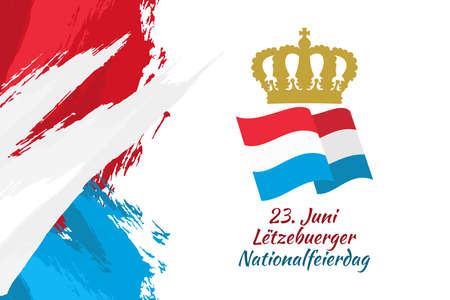 Translation: June 23, National Day. National day of Luxembourg vector illustration. Suitable for greeting card, poster and banner.のイラスト素材