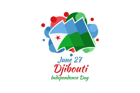 June 27 Independence Day of Djibouti vector illustration. Suitable for greeting card, poster and banner.のイラスト素材