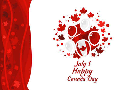 July 1, Happy Canada Day Vector Illustration. Suitable for greeting card, poster and banner.のイラスト素材