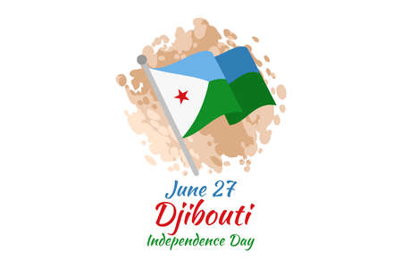 June 27 Independence Day of Djibouti vector illustration. Suitable for greeting card, poster and banner.のイラスト素材