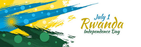 July 1, Independence Day of Rwanda vector illustration. Suitable for greeting card, poster and banner.のイラスト素材