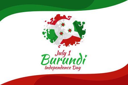 July 1, Independence Day of Burundi vector illustration. Suitable for greeting card, poster and banner.のイラスト素材