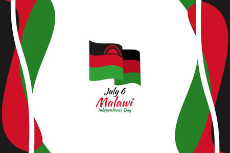 July 6, Independence Day of Malawi vector illustration. Suitable for greeting card, poster and banner.のイラスト素材