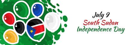 July 9, Independence Day of South Sudan vector illustration. Suitable for greeting card, poster and banner.のイラスト素材