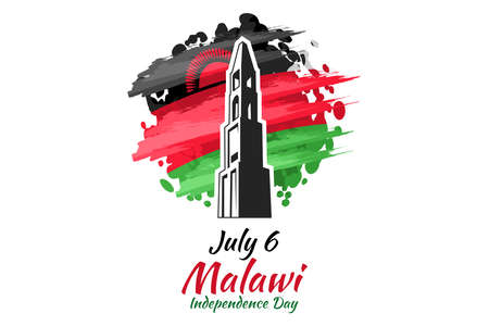 July 6, Independence Day of Malawi vector illustration. Suitable for greeting card, poster and banner.のイラスト素材