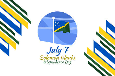 July 7, Independence Day of Solomon Island vector illustration. Suitable for greeting card, poster and banner.のイラスト素材