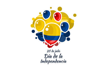 July 20, Independence day (dia de la independencia) of Colombia vector illustration. Suitable for greeting card, poster and banner.のイラスト素材
