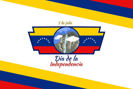 July 5, Independence day. Independence day (dia de la independencia) of Venezuela vector illustration. Suitable for greeting card, poster and banner.のイラスト素材
